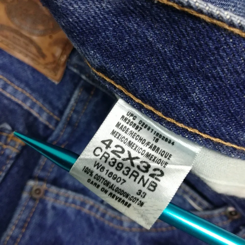 Dickies Mens Jeans 5 Pocket Work Straight Leg Blue Denim Indigo Wash 42x32‎